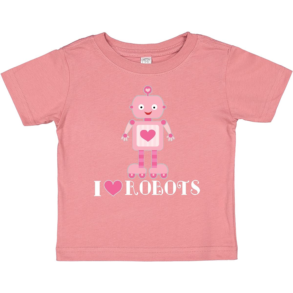 Inktastic Robotics I Love Robots Girls Baby T-Shirt - Cute Robot Graphic Tee for Toddler Girls - STEM Inspired Outfit for Playdates & School Activities