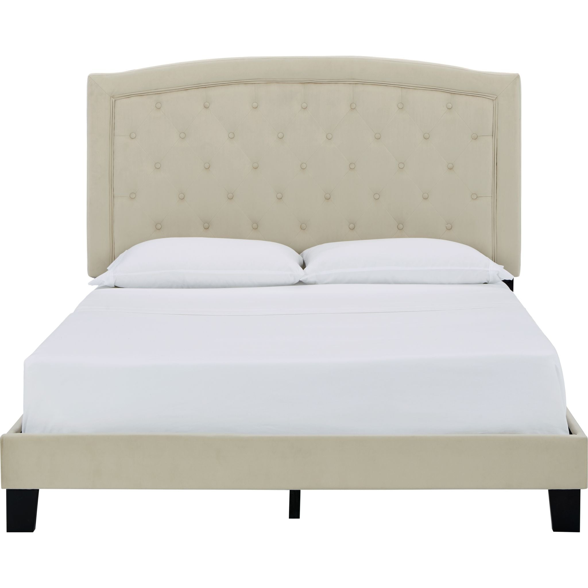 Adelloni Queen Size Bed Frame - Modern Platform Bed with Upholstered Headboard, Sturdy Wooden Slats - Perfect for Bedroom, Guest Room, or Dorm