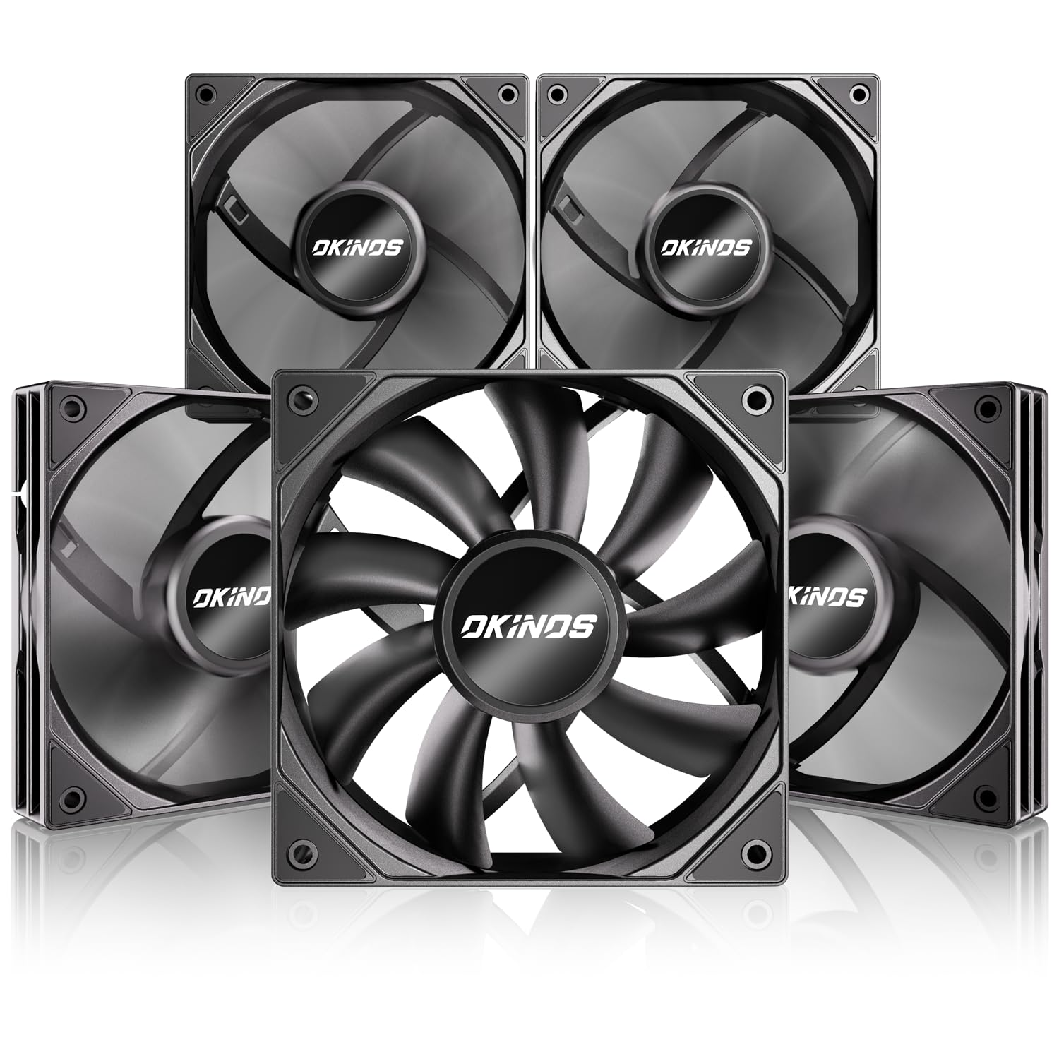 5 Pack 120mm PWM PC Case Fans - 4-Pin Silent Cooling Fans 1500 RPM High Airflow 67CFM, Low Noise 28dBA with Anti-Vibration Pads & 1-to-3 PWM Splitter Cable - Perfect for Gaming PC, Workstation, Server Cooling and Computer Case Airflow Optimization