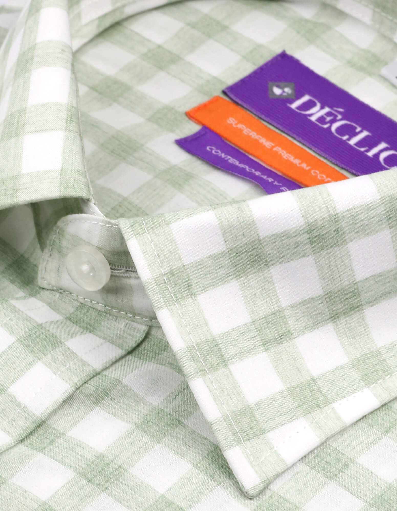DÉCLIC Kindling Check Shirt for Men - Green Plaid Flannel Shirt - Casual Outdoor Wear for Camping, Hiking & Fall Fashion