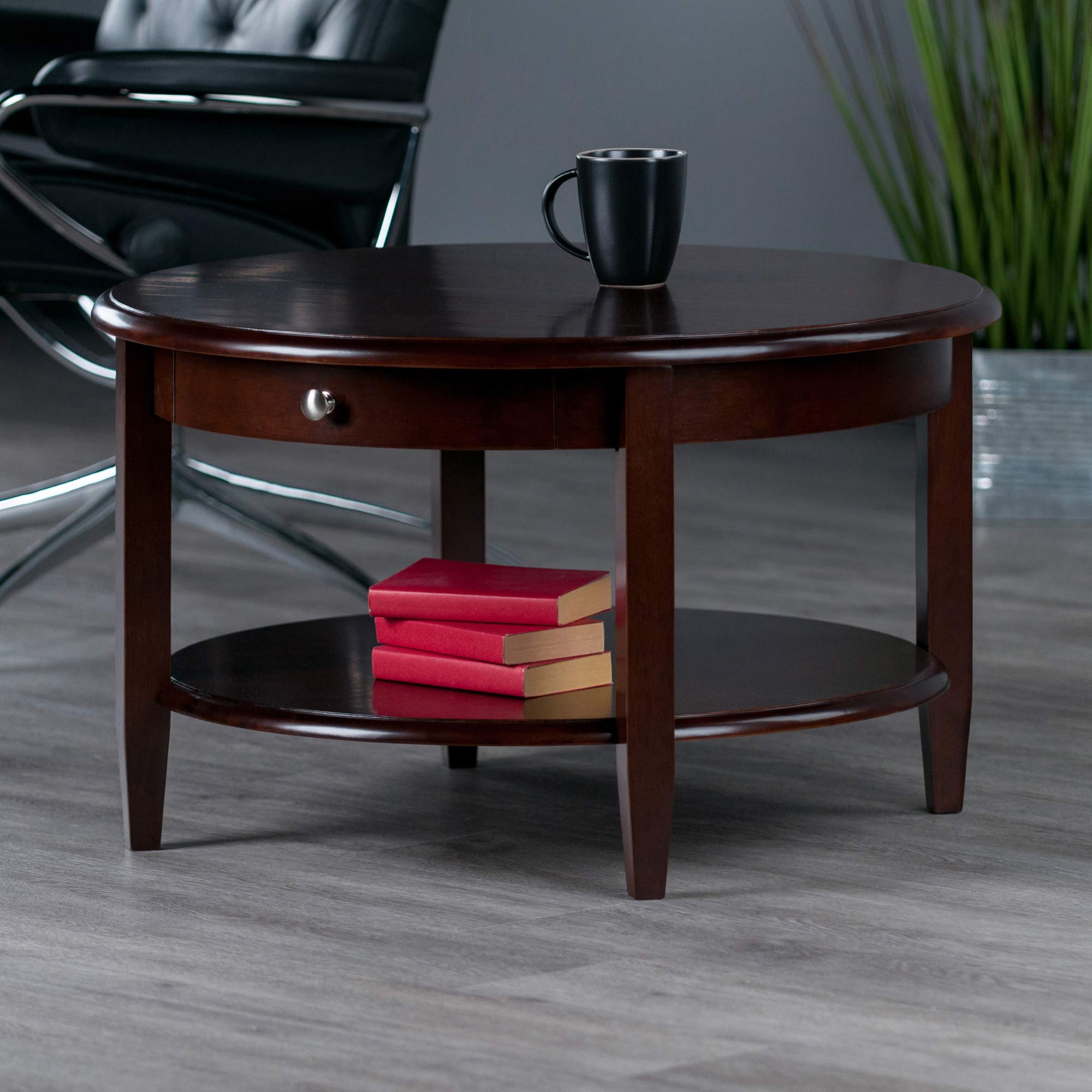 Winsome Wood Concord Side Table - Antique Walnut Finish - Small Accent Table for Living Room, Bedroom, or Office Decor