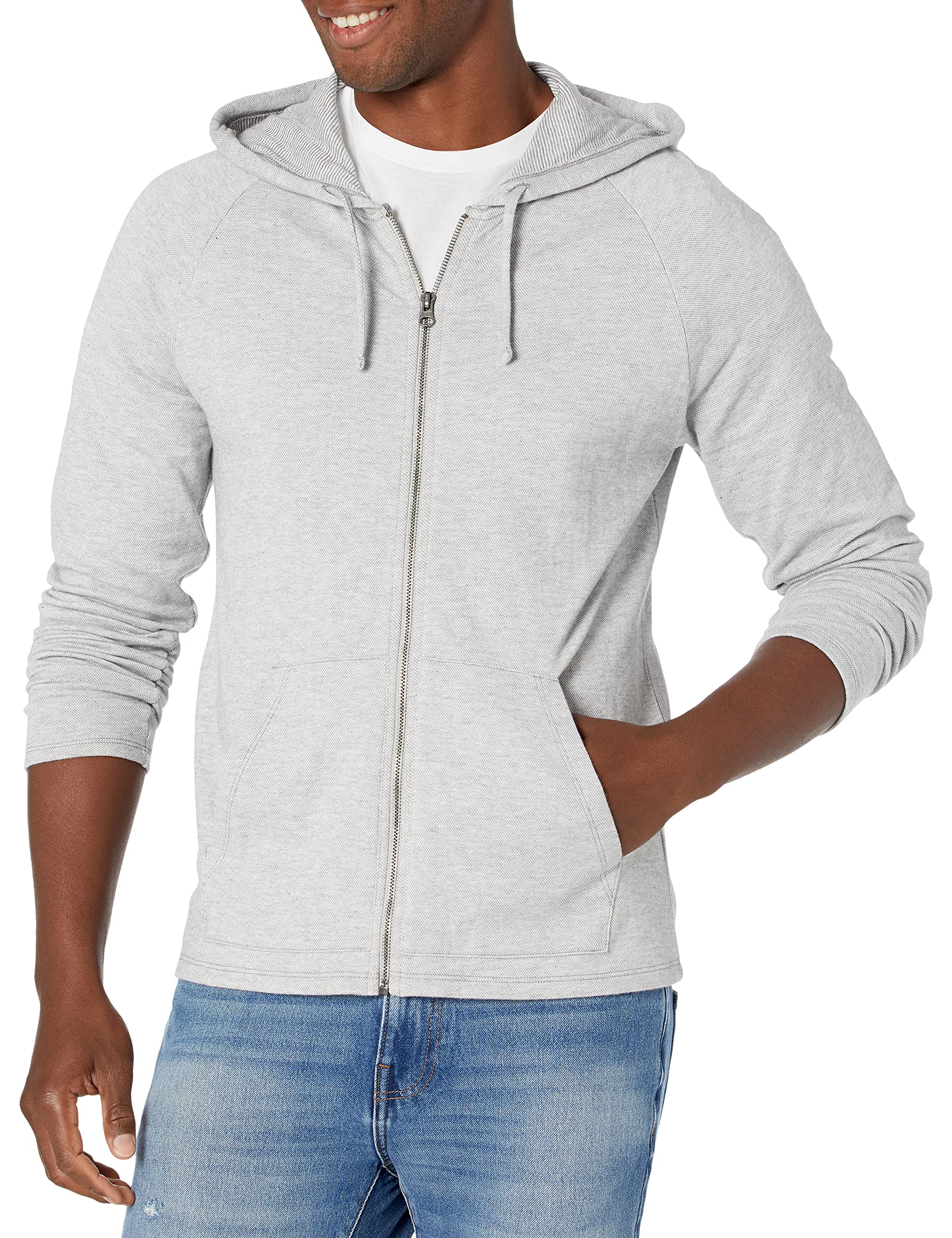 Vince Men's Birdseye Full Zip Hoodie - Soft Cotton Pullover Sweatshirt for Casual Wear & Outdoor Activities | Lightweight Jacket for Fall & Winter Layering