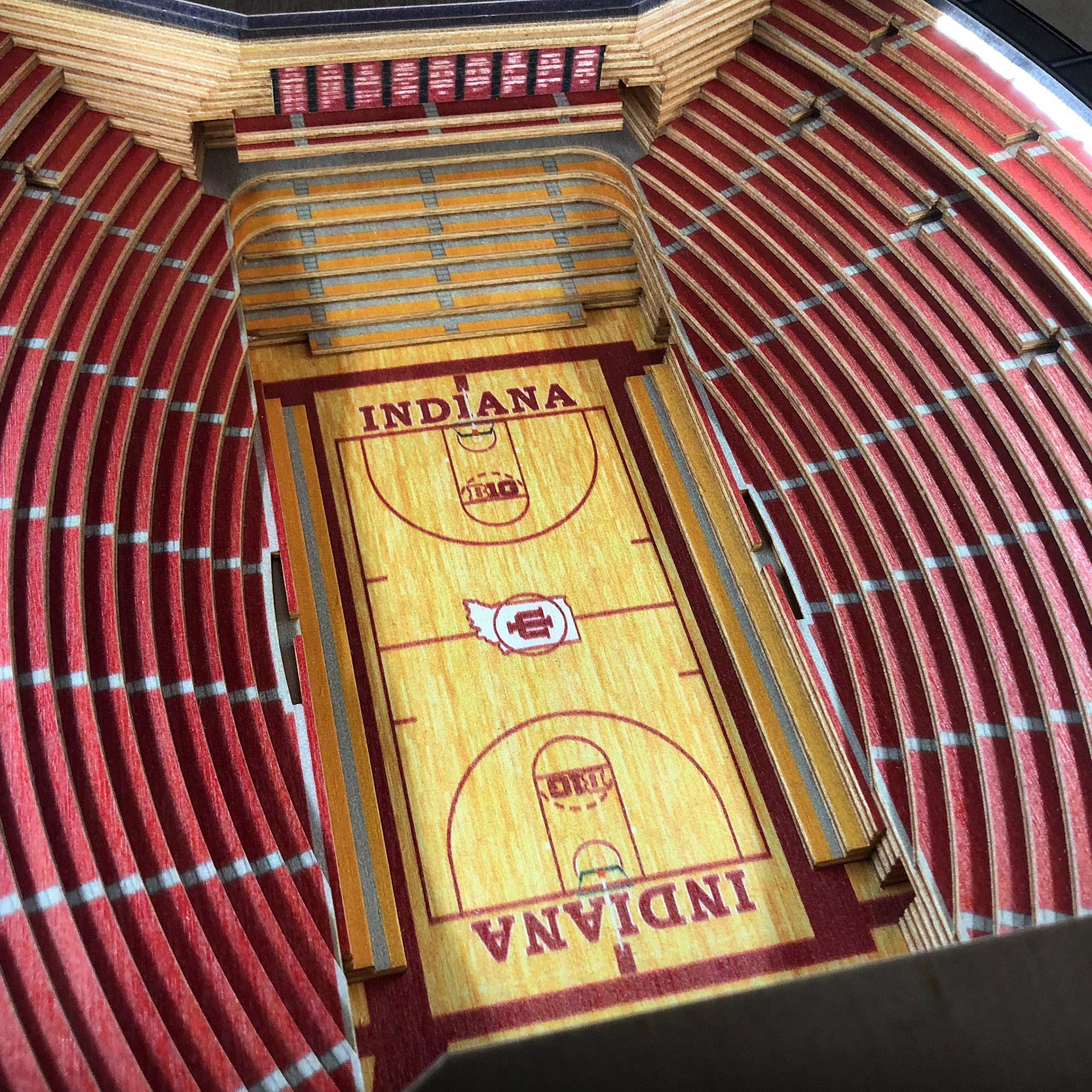 YouTheFan NCAA 25-Layer 3D StadiumView LED Lighted End Table - Perfect for College Football Game Nights, Man Cave Decor & Sports Fan Gifts