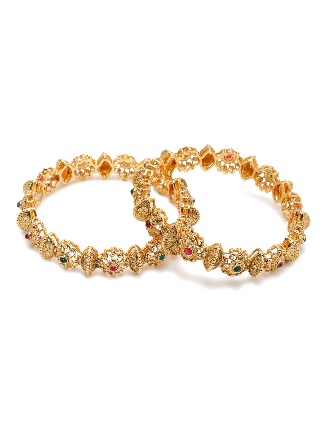 YouBella Women's Gold Plated Bracelet Bangle Set - Elegant Fashion Jewelry for Everyday Wear & Special Occasions