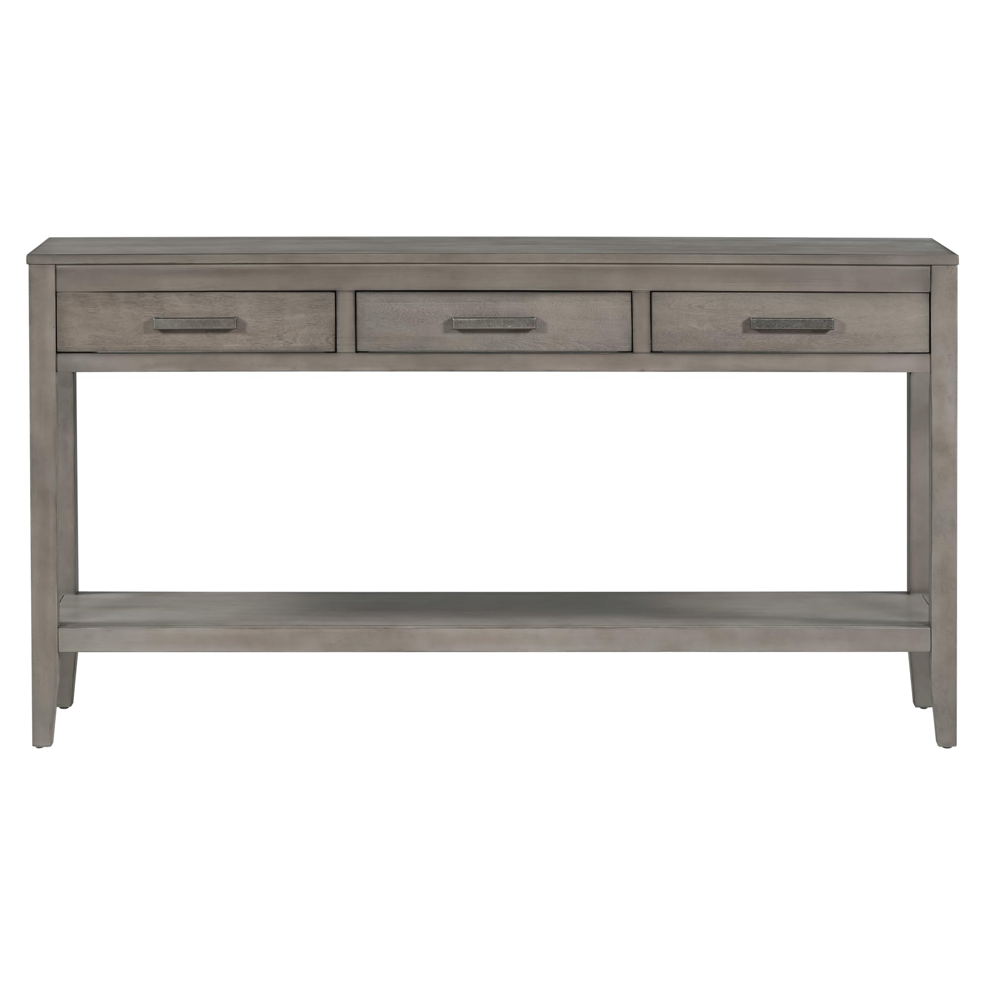 Modern Gray 3-Drawer Console Table with Shelf - Entryway Sofa Table for Hallway, Living Room, Foyer & Corridor - Perfect for Home Decor & Small Space Organization