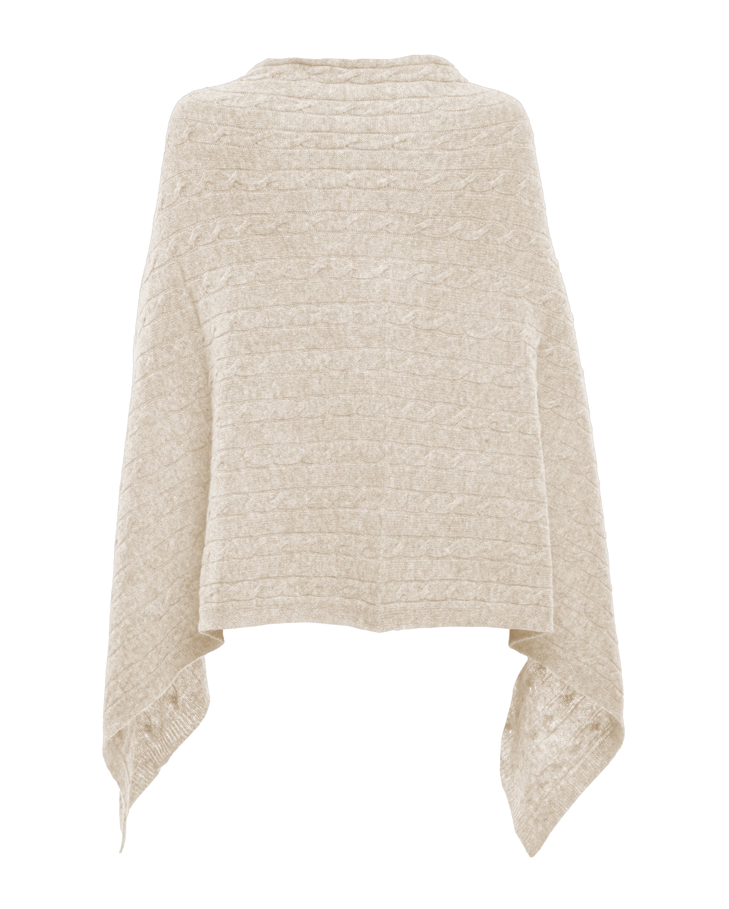 Luxury Women's Pure Cashmere Cable Knit Poncho - Soft Coral Red Winter Shawl Wrap for Office, Travel & Holiday Gifts