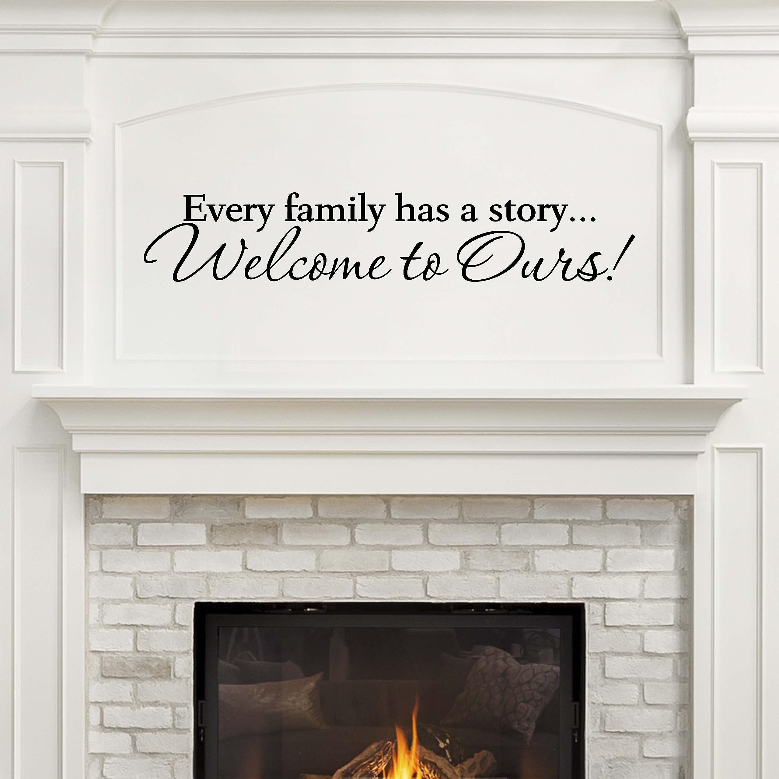 Every Family Has A Story Welcome to Ours - Black Vinyl Wall Decal Sticker for Home Decor | Family Wall Art | Welcome Sign Decal | Nursery & Living Room Wall Decor | Perfect for Family Rooms, Entryways & Bedrooms