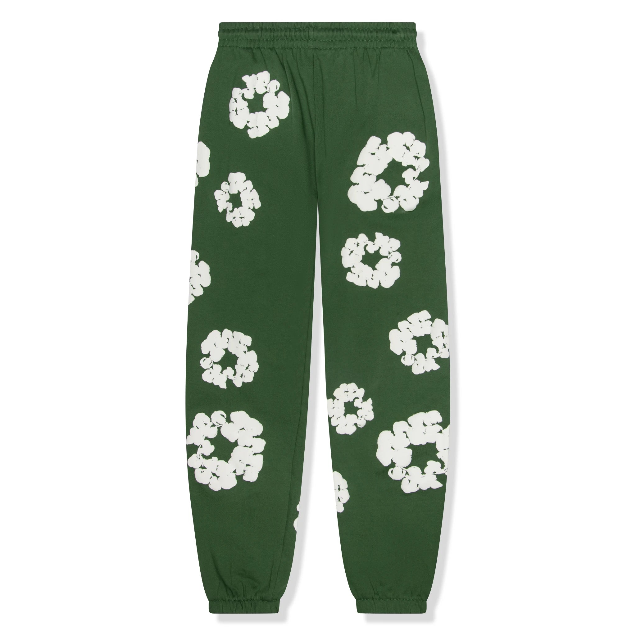 Denim Tears Cotton Wreath Green Sweatpants - Comfortable Casual Joggers for Men, Streetwear Fashion Loungewear - Perfect for Gym, Home & Everyday Wear