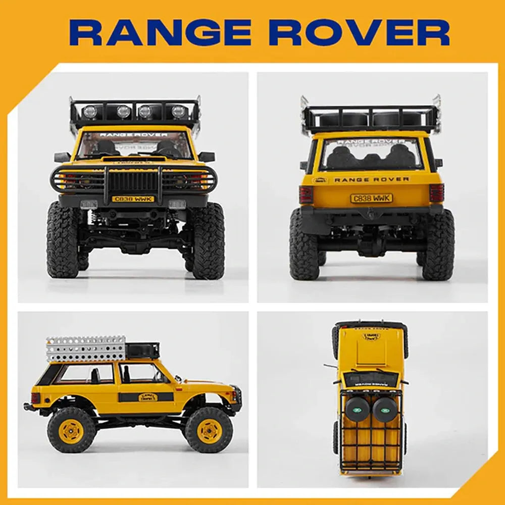 FMS FCX24M 1/24 Scale 4WD RC Rock Crawler Truck - Licensed Range Rover Camel Trophy Edition with LED Lights | 2.4G Remote Control Off-Road Vehicle for Indoor/Outdoor Crawling & Trail Adventures