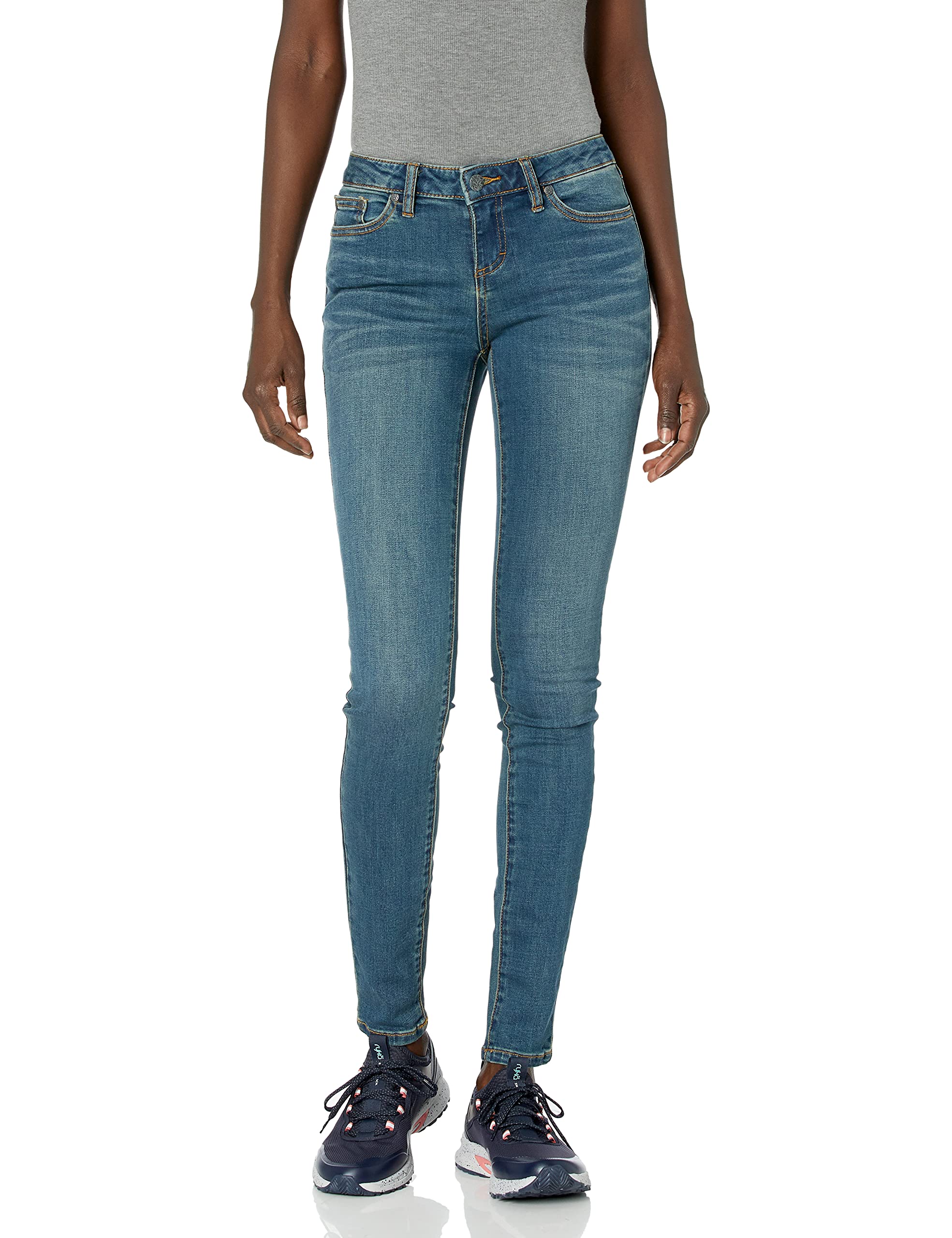 prAna Women's London Jean - High Waist Slim Fit Stretch Denim Pants in Heritage Wash (Size 4) | Perfect for Work, Travel & Casual Outings