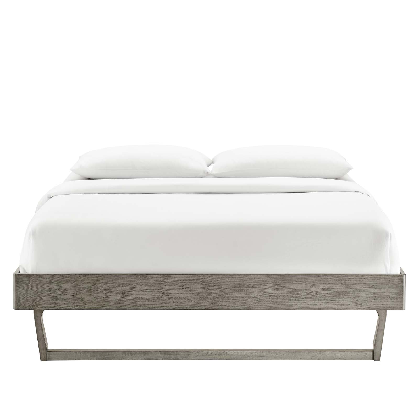 Billie Wood Platform Bed Frame - Queen Size, Solid Wood, Modern Minimalist Design - Perfect for Bedroom, Guest Room & Small Spaces