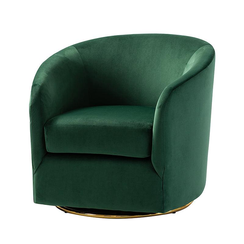 Emanuela Velvet Swivel Barrel Armchair - Modern Accent Chair for Living Room, Bedroom & Office - 360° Rotating Comfortable Lounge Chair with Soft Upholstery - Perfect for Reading, Relaxing & Home Decor
