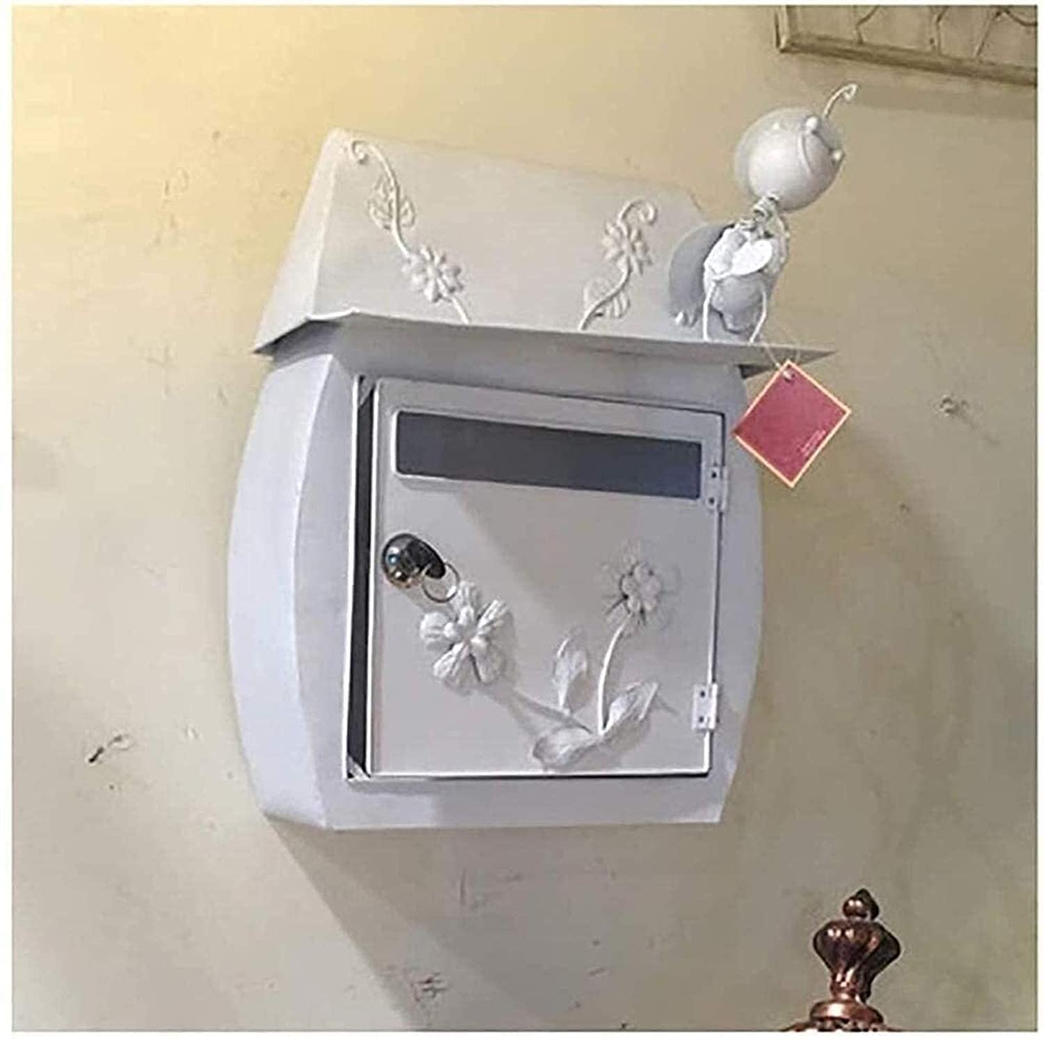 Modern Wall Mount Mailbox with Combination Lock - Secure Outdoor Letterbox Post Box for Home & Office (White) - Perfect for Apartments, Houses & Commercial Buildings