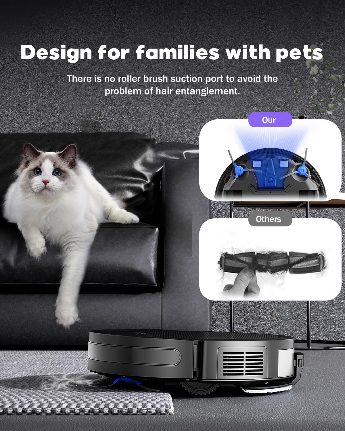 V3 Robot Vacuum and Mop Cleaner - 3-in-1 Self-Charging Robotic Vacuum with 5000Pa Strong Suction, 120 Min Runtime, 2.99