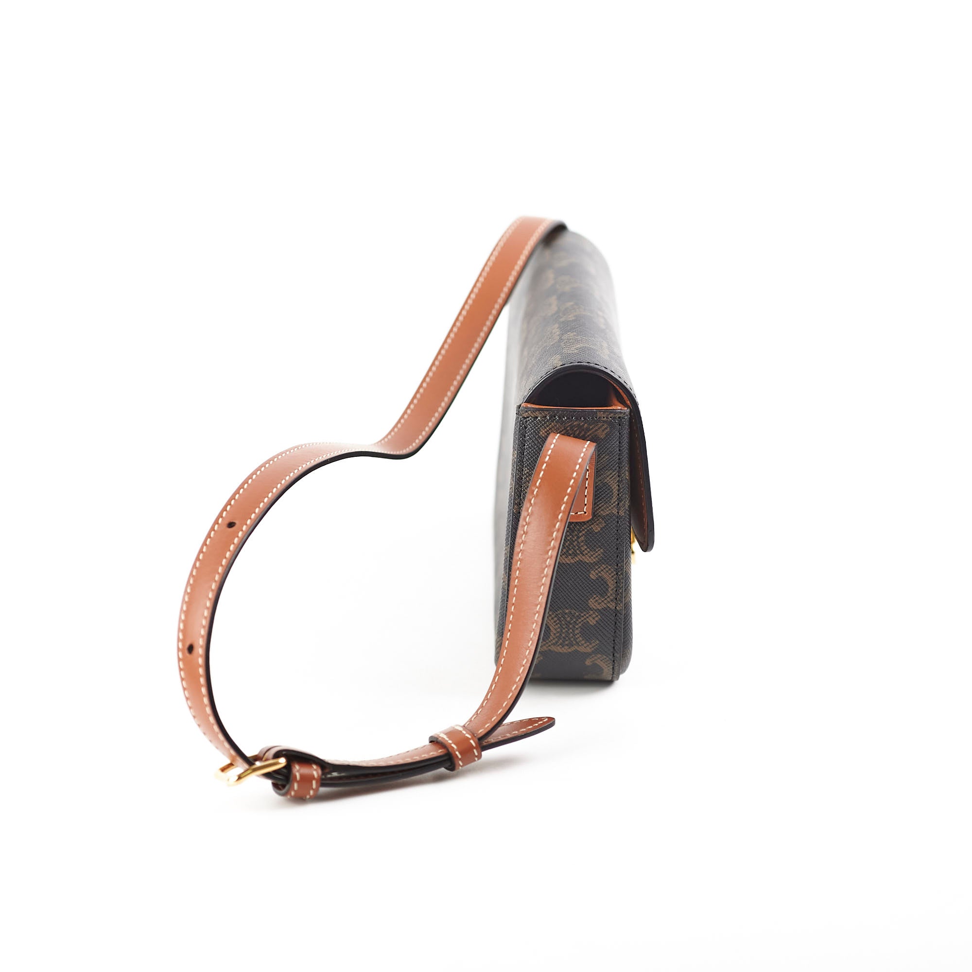 Celine Triomphe Canvas Shoulder Bag for Women - Luxury Designer Crossbody Purse with Adjustable Strap, Perfect for Work, Travel & Everyday Use