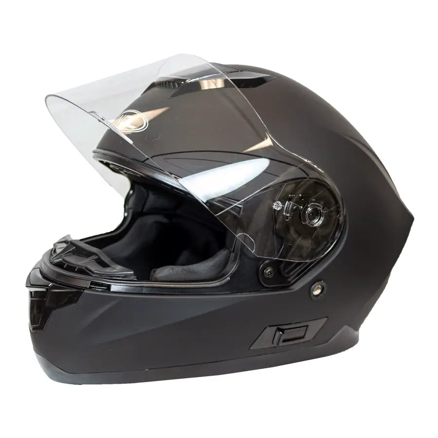 West Coast Leather Full Face Motorcycle Helmet - Matte Black Finish for Safety & Style - Perfect for Cruising, Racing & Urban Riding