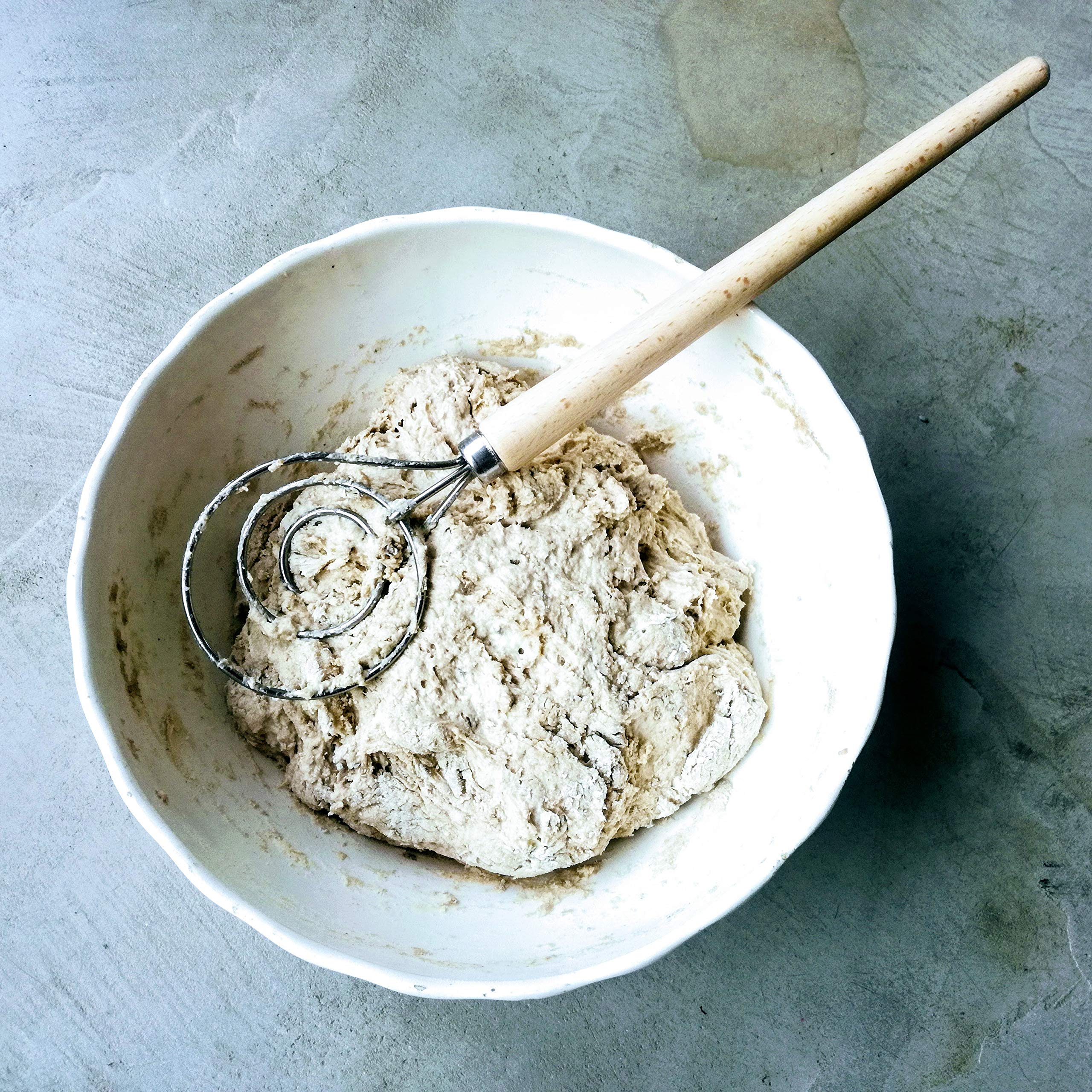 Premium Danish Dough Whisk - Hand Mixer for Bread Dough | Artisan Baking Tool | Made in Europe | Perfect for Homemade Bread, Pastries & Pizza Dough