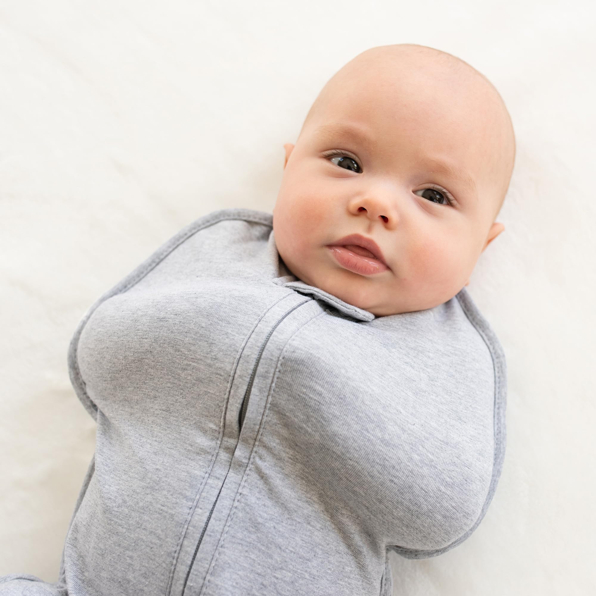 Woombie Original Baby Swaddling Blanket - Soft Cotton Wearable Swaddle Wrap for Newborns 5-13 lbs - Soothing Sleep Aid with Twilight Stripes Design - Perfect for Nursery, Travel & Calming Fussy Babies