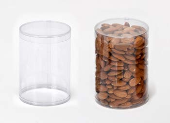 160Pcs Clear Plastic Cylinder Tubes 3x3 Inch with Lids - Round Acetate Packaging Containers for Party Decorations, Candy Storage, Jewelry Display & Craft Organizing