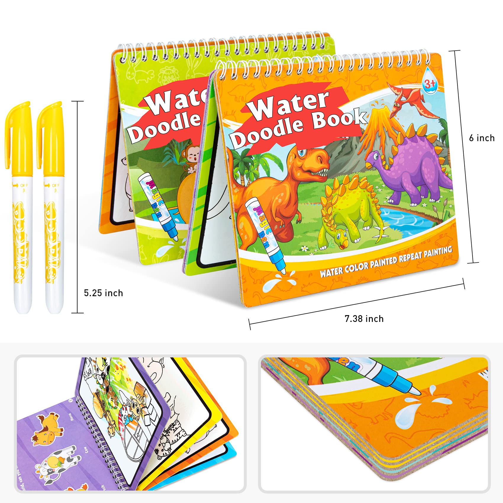 SYHLN Water Magic Coloring Book for Kids 2-4 Years - Travel & Birthday Gift