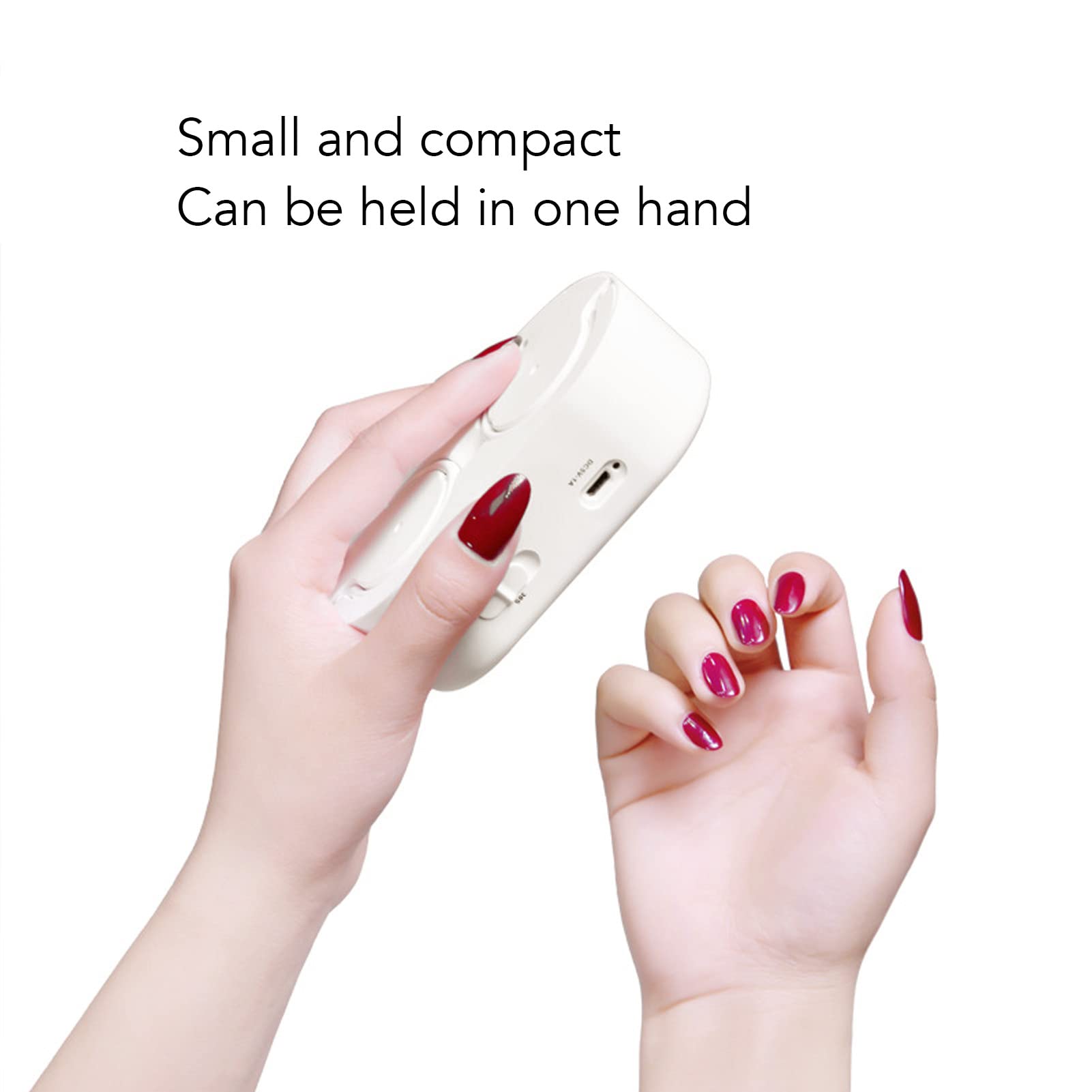 UBERSWEET® 16W Cordless UV LED Nail Lamp - USB Rechargeable Gel Polish Dryer with Smart Touch Button & 8 LED Bulbs | Professional Manicure Kit for Home Salon, Nail Art Design | Perfect for Gel Polish Curing, Acrylic Nails & DIY Nail Care