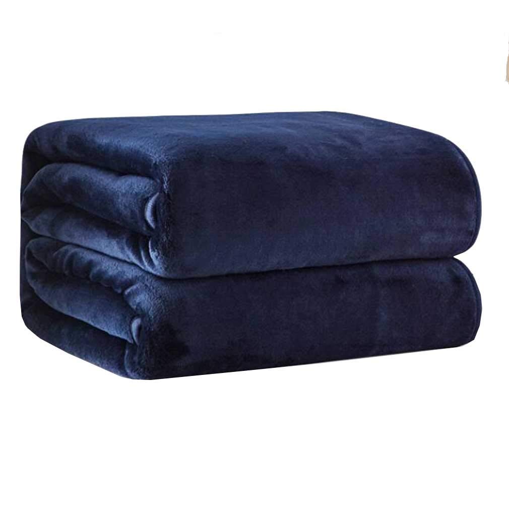 Super Soft & Warm Throw Blanket - Navy Blue 200x230cm - Cozy Fleece Blanket for All Seasons, Air Conditioning, Bedroom, Sofa, Travel & Camping