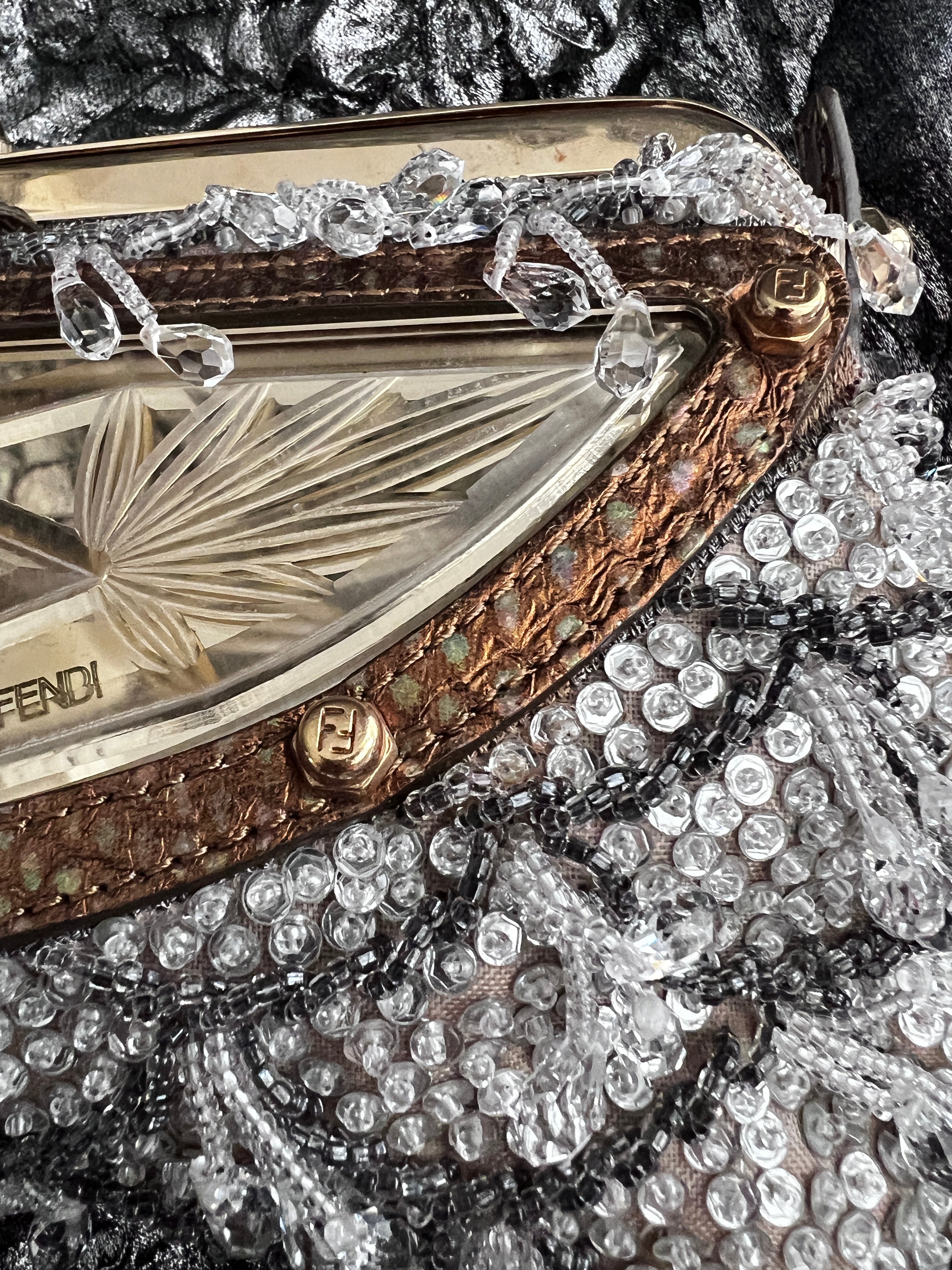 Authentic Fendi Beaded Clutch Bag - Vintage Designer Evening Purse for Women | Perfect for Parties, Weddings & Special Occasions