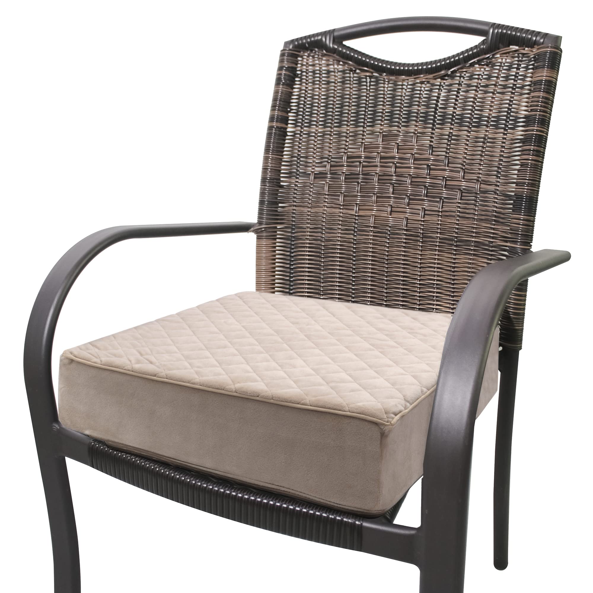 Premium 18x18x5 Memory Foam Seat Cushion - Non-Slip Square Chair Pad for Office, Dining, Kitchen & Car Seats - Back Pain Relief & Comfort Support - Soft Beige - Perfect for Work, Driving & Home Use