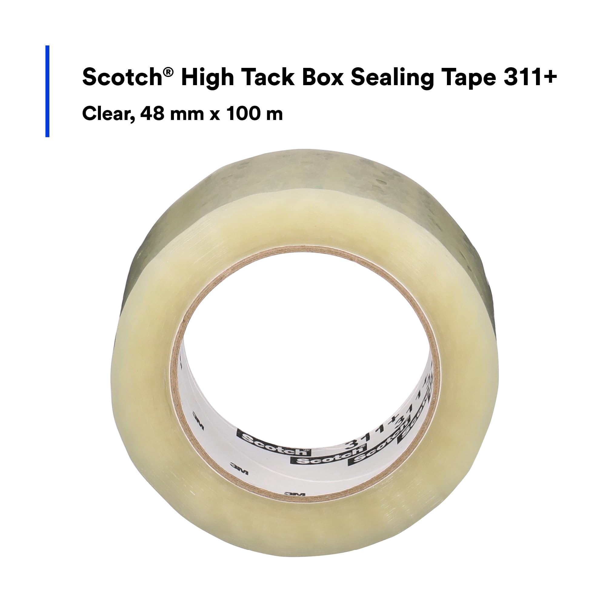 Scotch High Tack Box Sealing Tape 311+ - Heavy Duty Cold Shipping & Freezer Storage Tape, 48mm x 100m, Clear Packing Tape (36 Rolls/Case) - Ideal for Moving Boxes, Warehouse Packaging & Frozen Food Storage