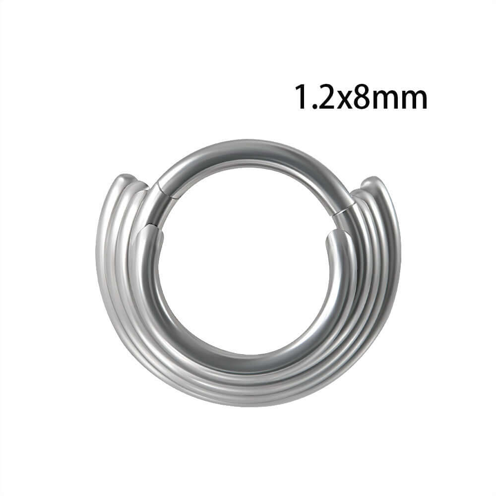16G Four Layer Bat Flame Nose Cuff - Stainless Steel Gothic Body Jewelry for Cartilage & Helix Piercing | Perfect for Halloween, Goth Fashion & Alternative Style