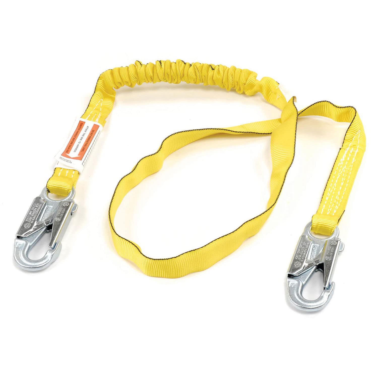 Shock-Absorbing Safety Lanyard - 6 Feet Heavy Duty Fall Protection with Adjustable Hook - Ideal for Construction, Roofing & Industrial Work