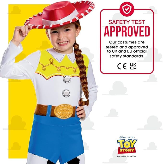 Disney Official Jessie Cowgirl Costume for Girls - Toy Story Inspired Cowgirl Outfit for Halloween, Cosplay & Birthday Parties (XS, S, M) | Perfect for Dress-Up, Role Play & Themed Events