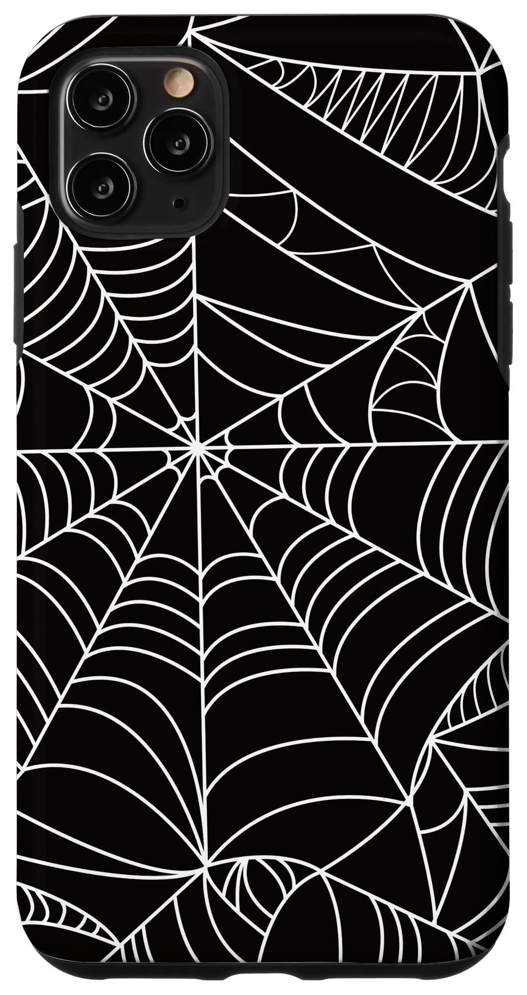 iPhone 11 Pro Max Case - Black & White Spider Web Design | Modern Artistic Halloween Phone Cover | Perfect for Costume Parties, Trick-or-Treating & Spooky Season Protection