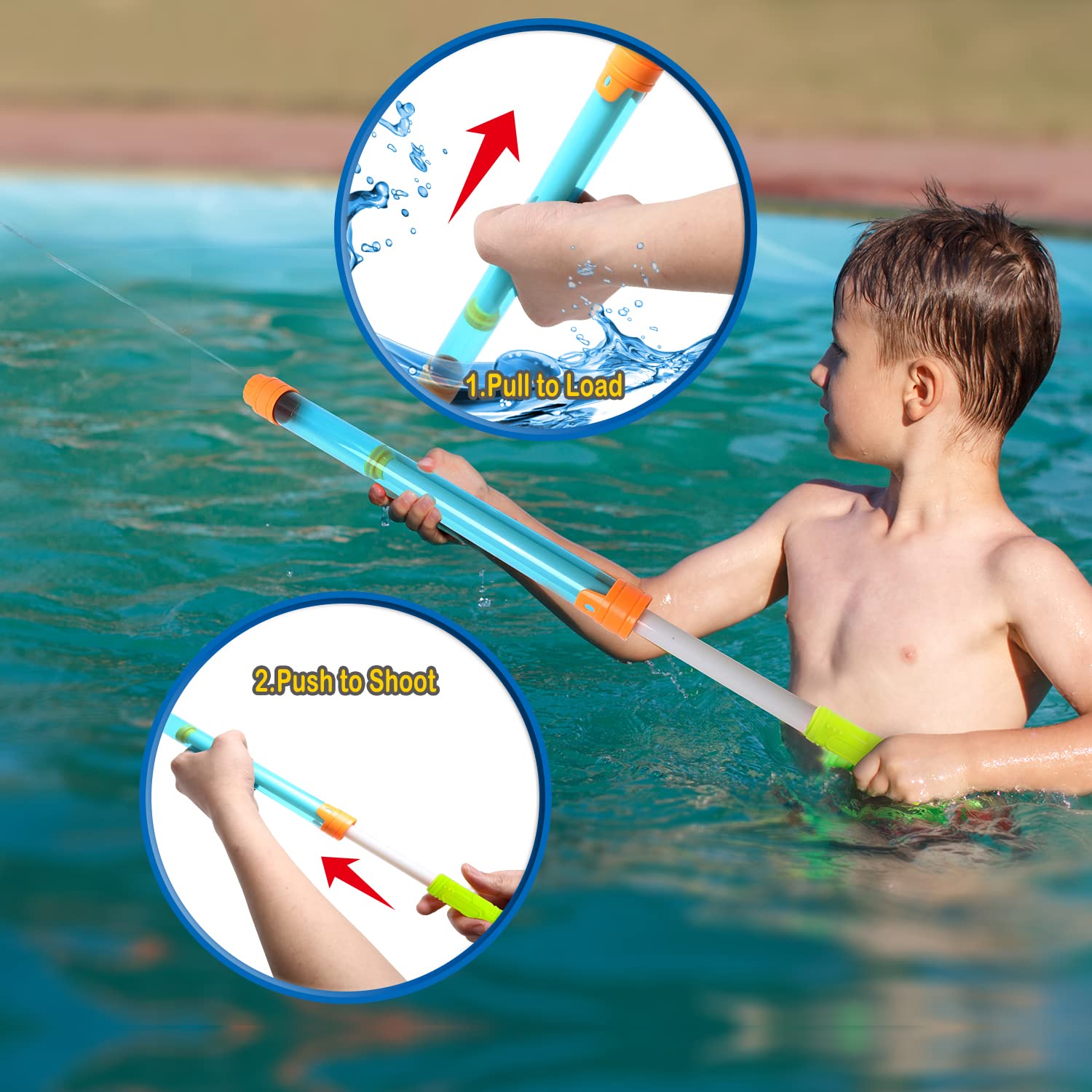 Water Soaker Blaster - 16 Pack Bulk Pool Water Guns for Kids with 35 ft Range, Summer Outdoor Water Squirter Shooters for Pool Parties, Beach Battles, Backyard Fun & Team Games