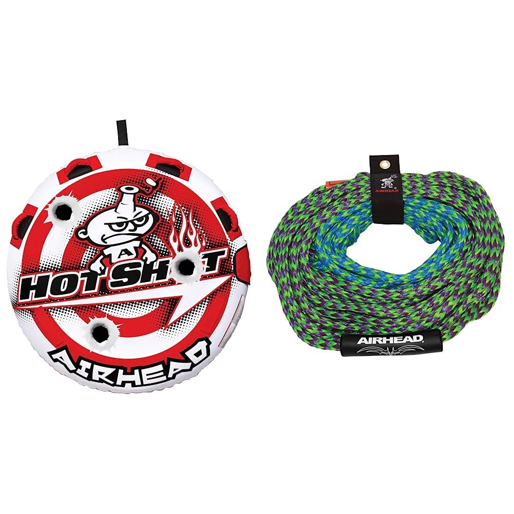 **Airhead Hot Shot 1-2 Rider Towable Tube for Boating, Lakes & Water Sports – Double-Stitched Nylon Cover, Speed Safety Valve – Easy Inflate & Deflate – Perfect for Family Fun & Summer Adventures**