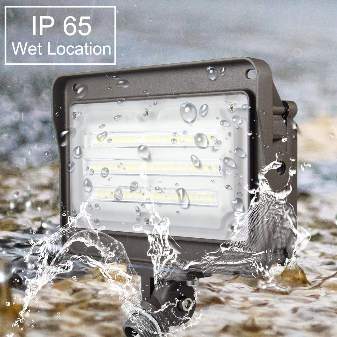 50W LED Flood Lights Outdoor Waterproof - 6500lm Brightness, 5000K Daylight White, Replaces 400W Incandescent - ETL Certified (4 Pack) for Yard, Patio, Garden, House Exterior Lighting