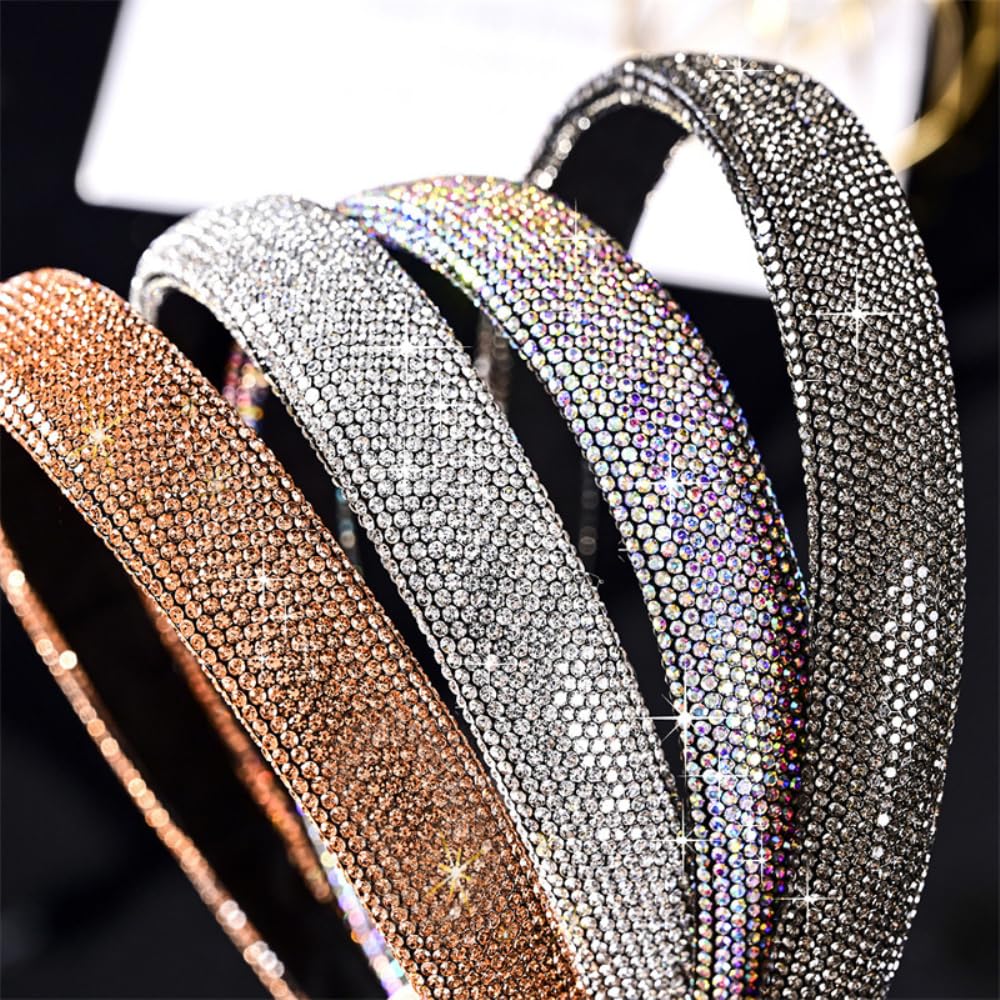 Sparkling Rhinestone Headband for Women & Girls - Crystal Diamond Hair Accessory - Elegant White Leopard Print Headwear - Perfect for Birthday Parties, Weddings & Special Occasions