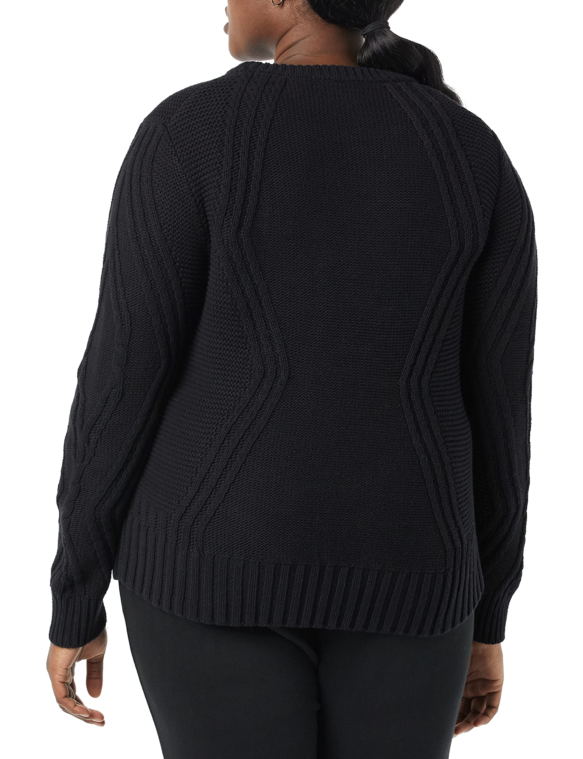Amazon Essentials Women's 100% Cotton Cable Knit Crewneck Sweater - Cozy Winter Pullover for Casual Wear & Office Outfits
