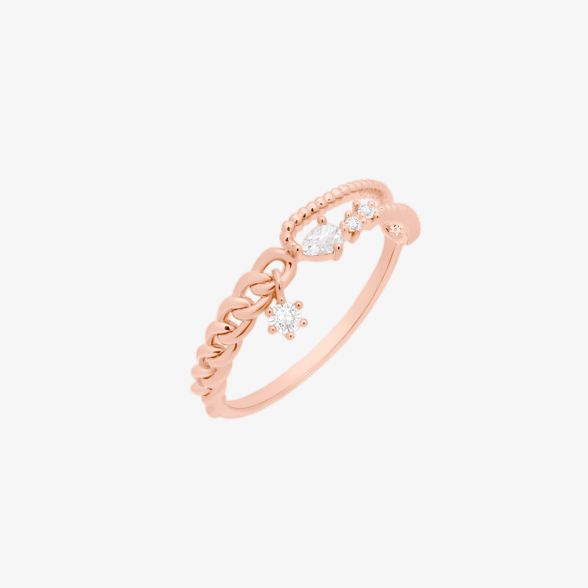 Stylish Cubic Zirconia Dangle Chain Ring for Women - Elegant Fashion Jewelry Gift for Party, Wedding & Everyday Wear