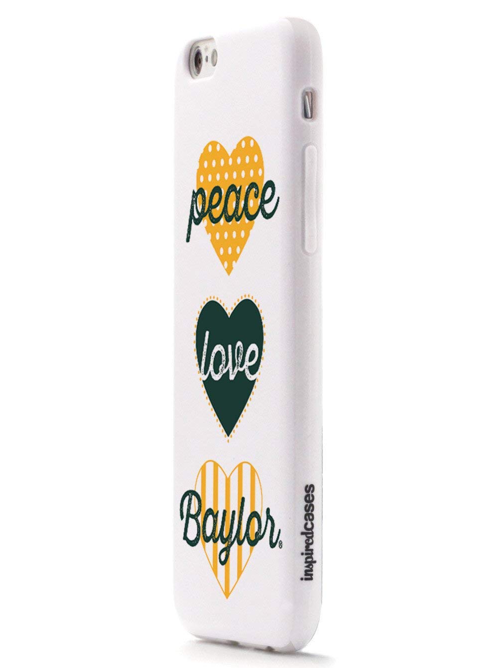 Inspired Cases - Premium 3D Textured Protective Phone Case Compatible with iPhone 12 Pro Max (6.7 Inch) - Peace Love Baylor Design - Shockproof & Anti-Scratch Cover for Everyday Use, Travel & Outdoor Activities
