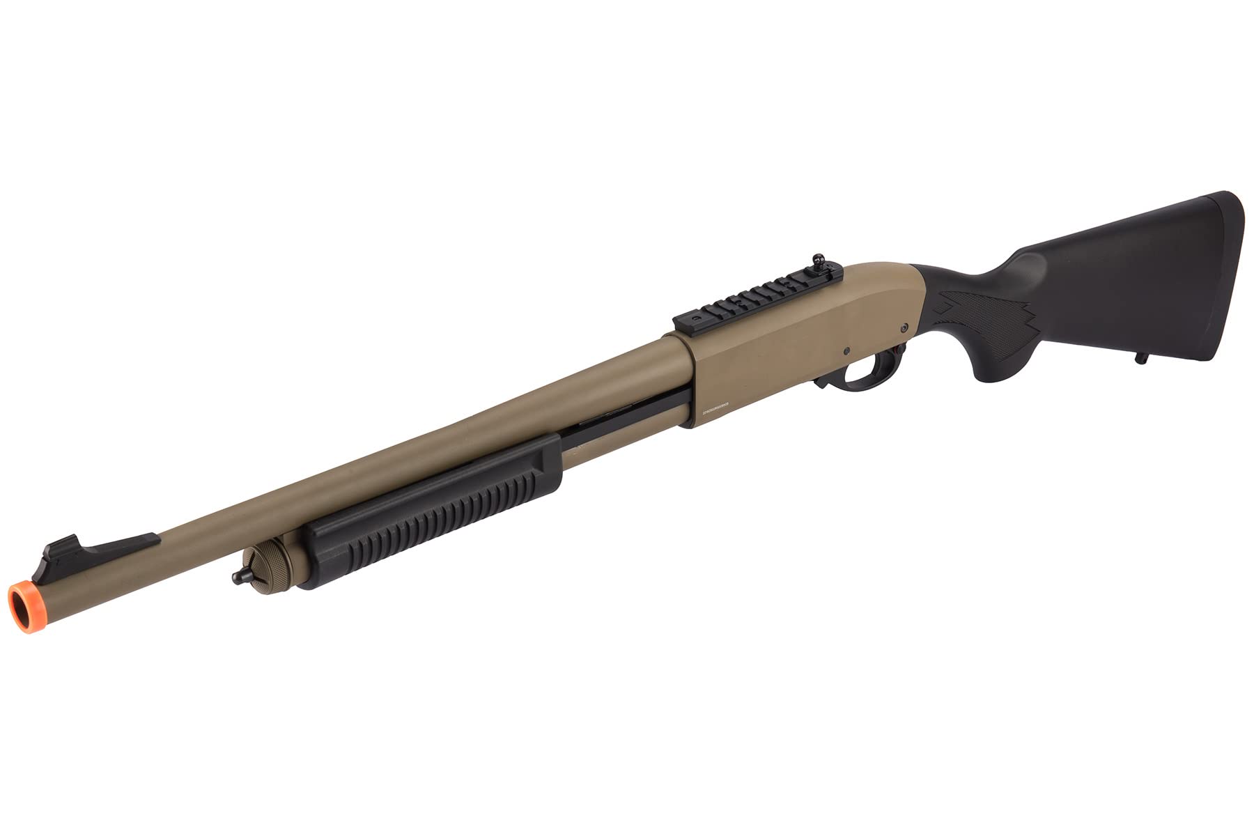 Golden Ball & Eagle M870 3/6-Shot Pump Action Gas Airsoft Shotgun - Tan | Realistic Tactical Training & Outdoor Airsoft Games | Perfect for Milsim, Target Practice & Survival Scenarios
