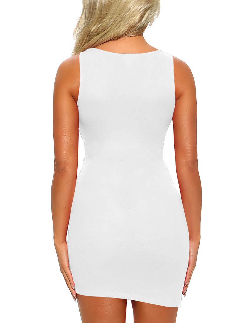 Mizoci Women's Sexy Ruched Bodycon Mini Dress - Sleeveless Cocktail Party Club Dress for Night Out, Date Night, Girls Night Out, Bachelorette Party & Special Occasions