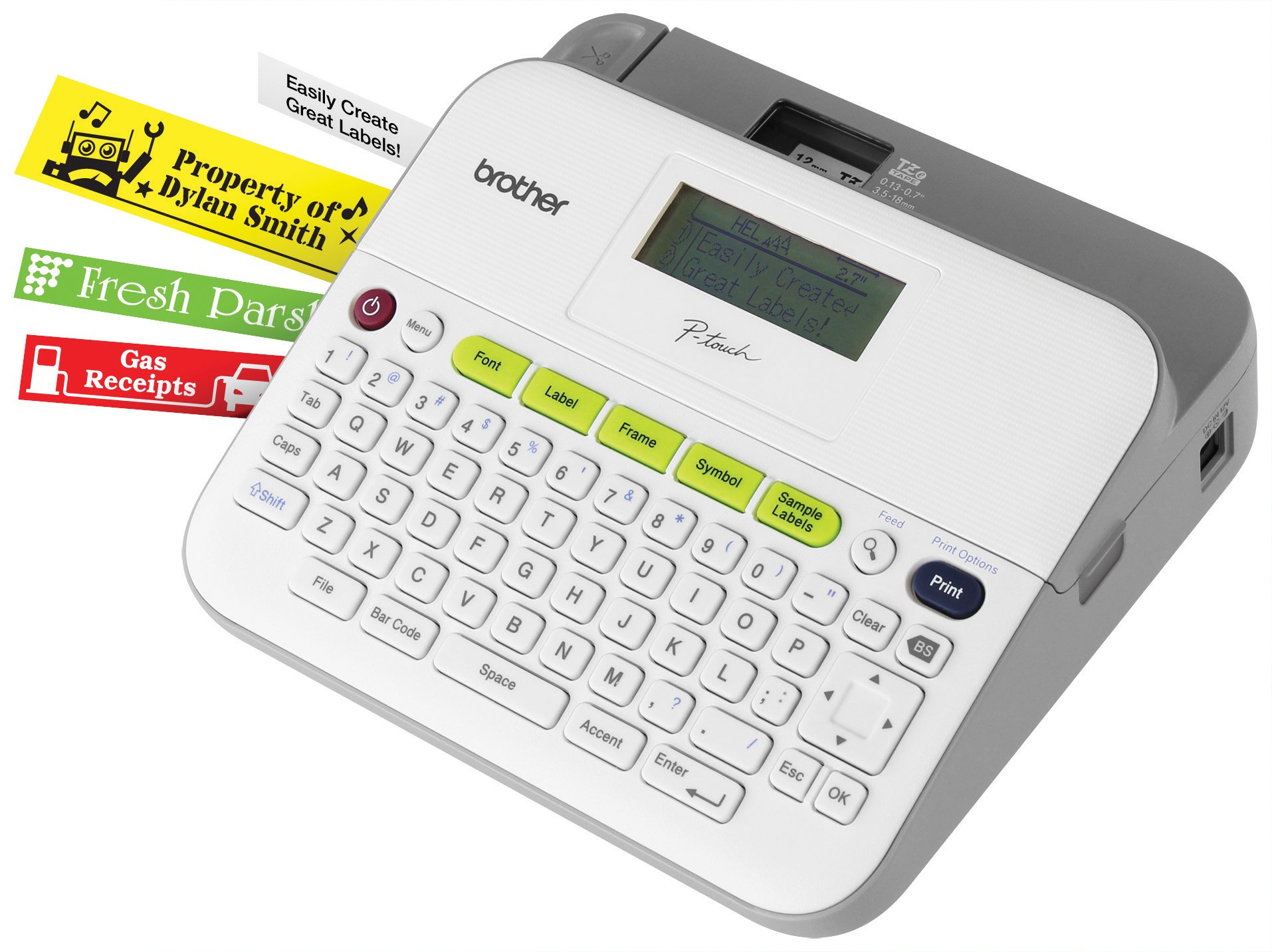 Brother P-Touch PTD400AD Monochrome Label Maker with QWERTY Keyboard | AC Adapter Included | Easy-to-Use Labeling Machine for Office, Home & Warehouse Organization | Create Multiple Line Labels for Files, Storage Boxes & Equipment