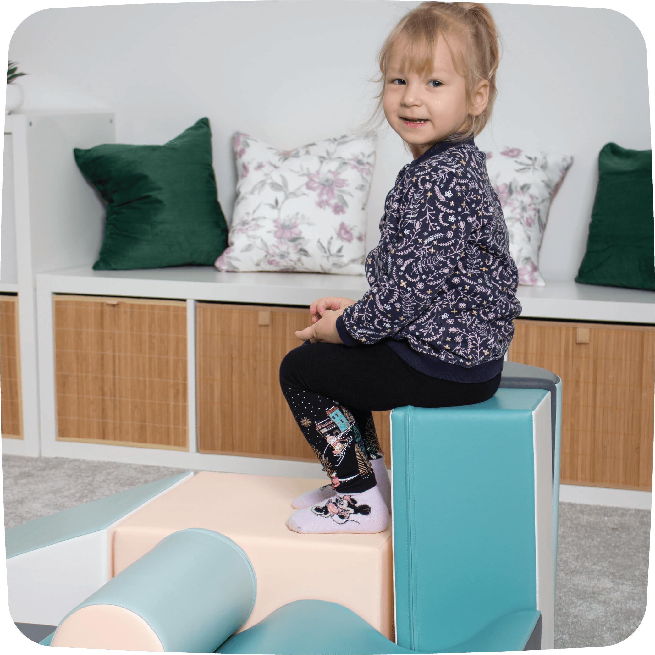 IGLU Soft Play Discoverer Set for Toddlers 1-3 Years - Montessori Climbing Foam Blocks with Anti-Slip Surface (7 Shapes, Pastel) - Perfect for Indoor Playrooms, Daycare Centers & Safe Toddler Exploration