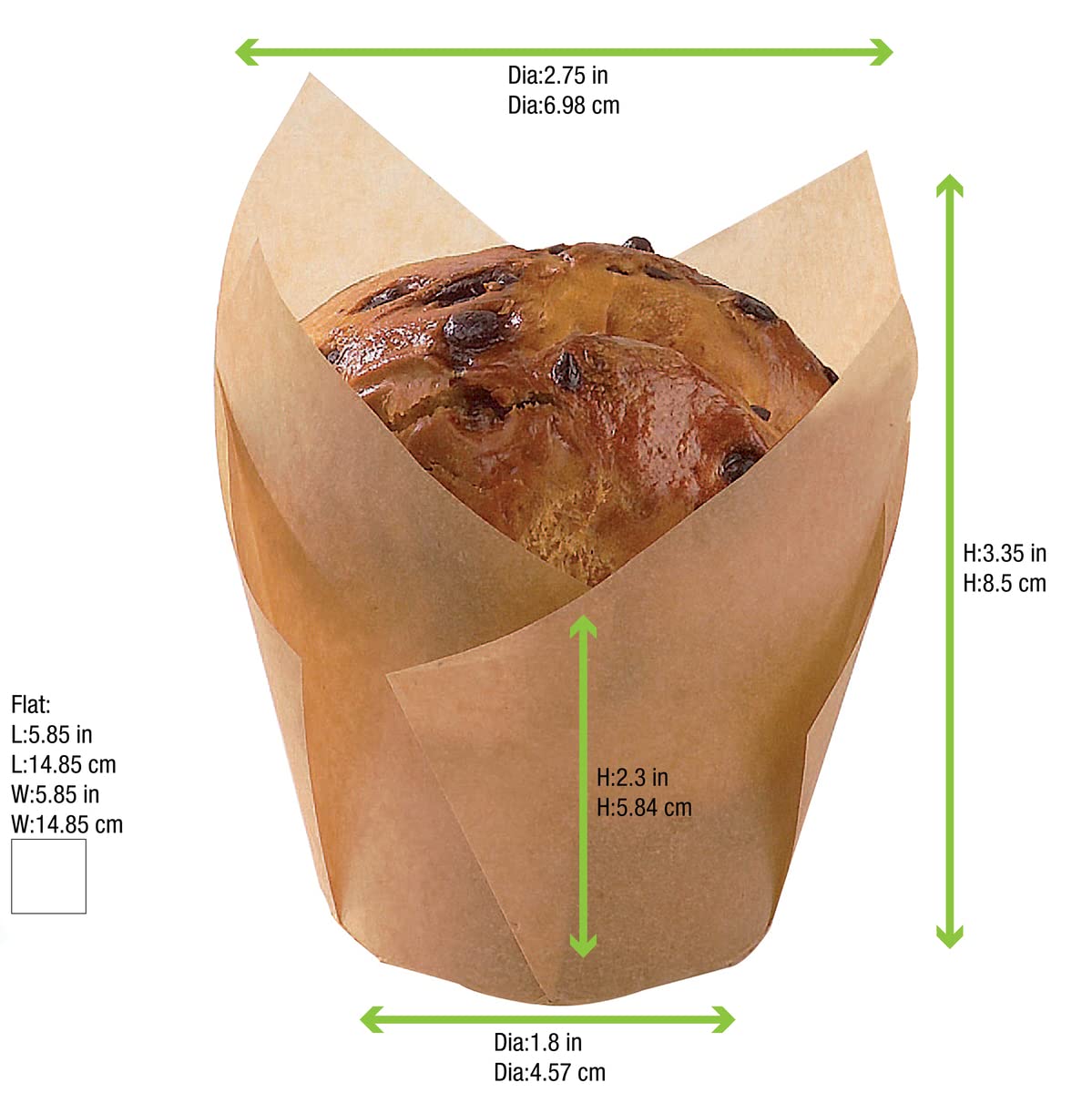 PacknWood 209CPST3M Brown Tulip Baking Cups – 3oz (1.5