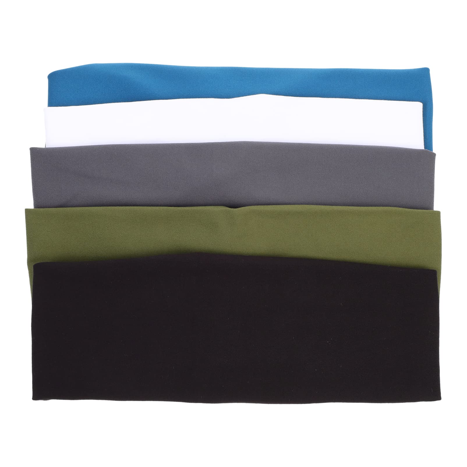 DOITOOL 5-Pack Non-Slip Sports Headbands for Men & Women - Sweat Absorbing Workout Headwraps for Gym, Running, Yoga & Exercise - Mixed Color Hair Bands for Active Lifestyles