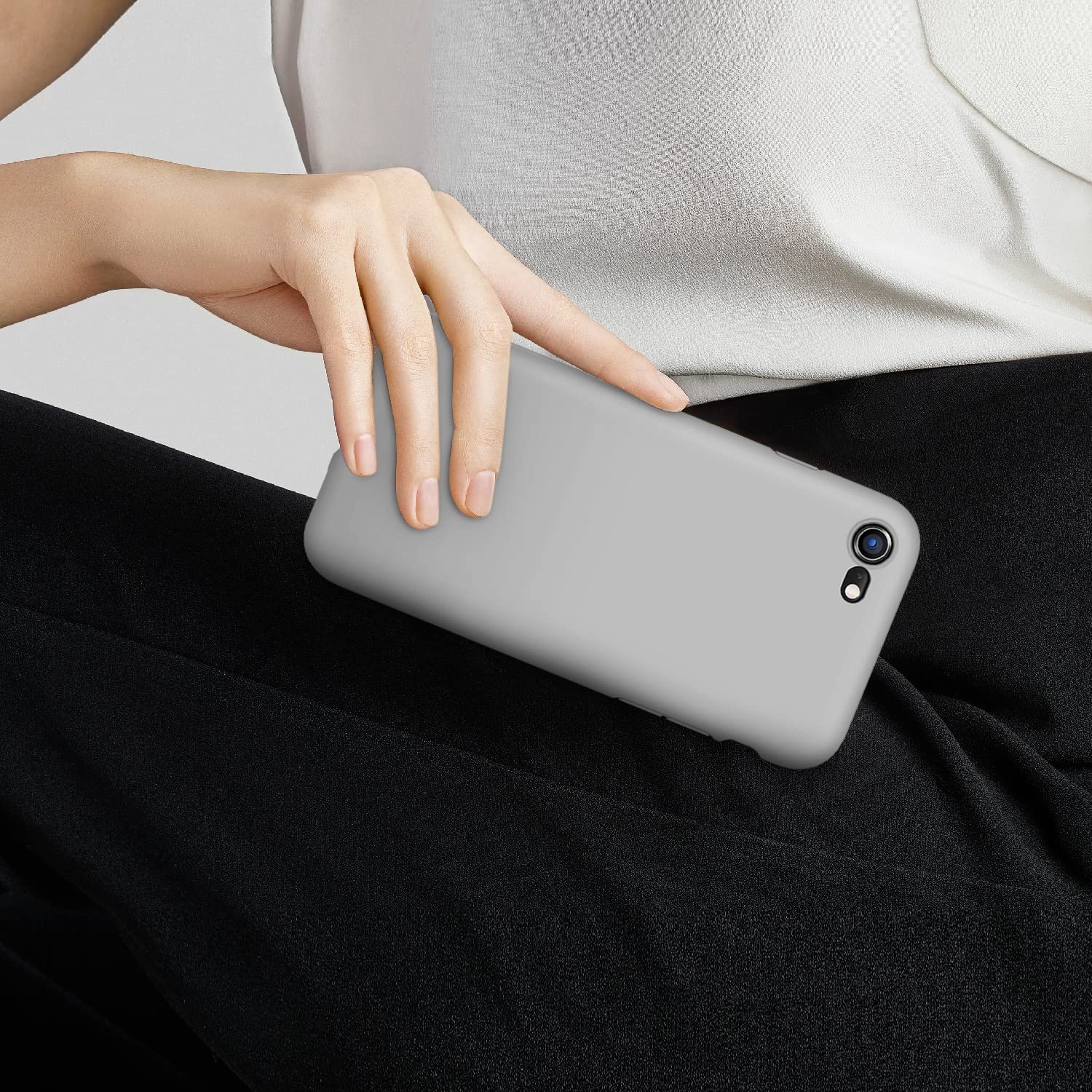 VIKESI Liquid Silicone Phone Case for iPhone SE 2022/2020, iPhone 8 & iPhone 7 (4.7 Inch) - Ultra Soft Protective Cover with Premium Grip for Women, Men & Teens - Stylish Sea Grey Color for Everyday Use & Travel Protection