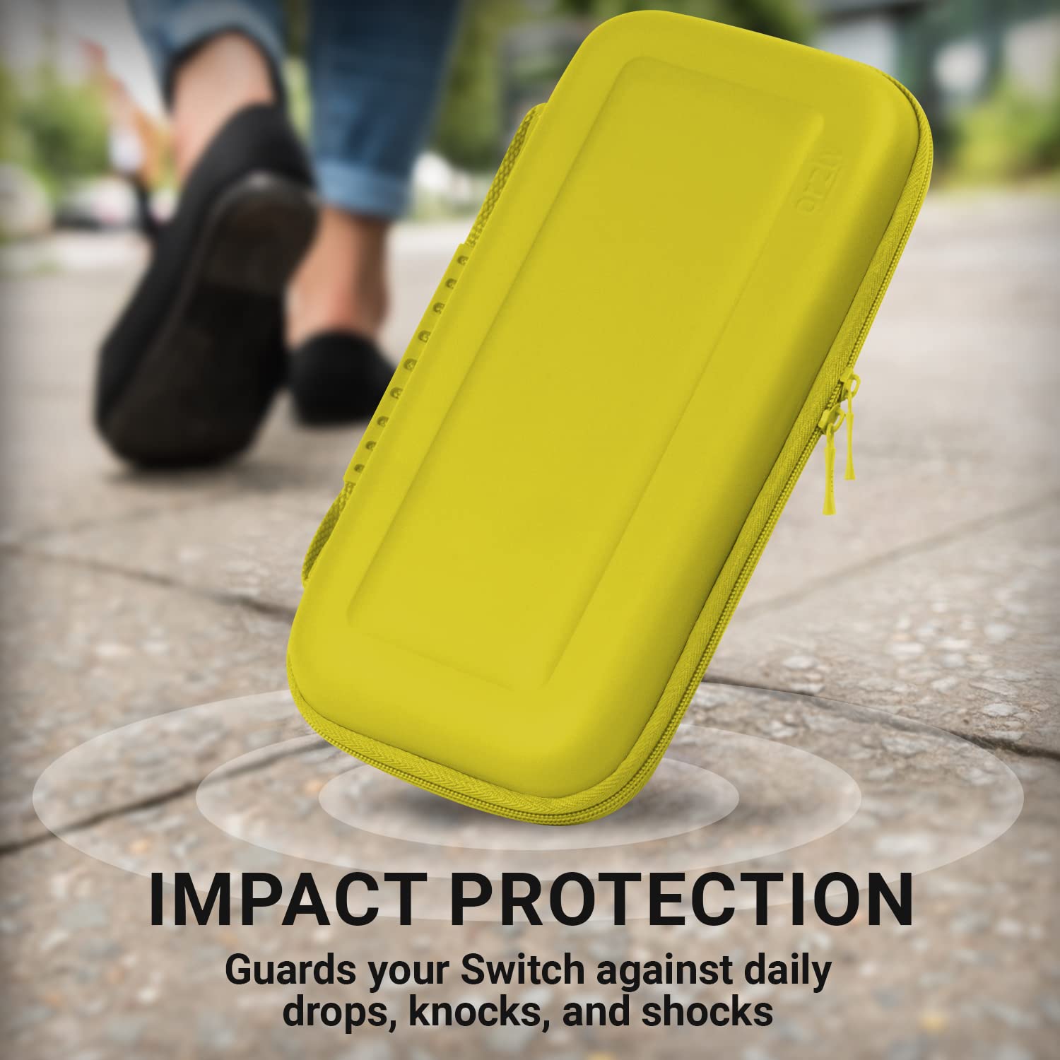 Orzly Protective Hard Travel Carry Case for Nintendo Switch & Switch OLED - Portable Shell Pouch with Storage Pockets for Games & Accessories | Perfect for Travel, Commuting & Home Storage
