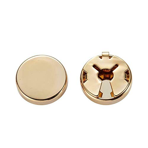 1 Pair Brass Round Cuff Button Cover Cufflinks for Men's Wedding & Formal Shirt - Gold | Elegant Dress Accessories for Business, Prom & Special Occasions