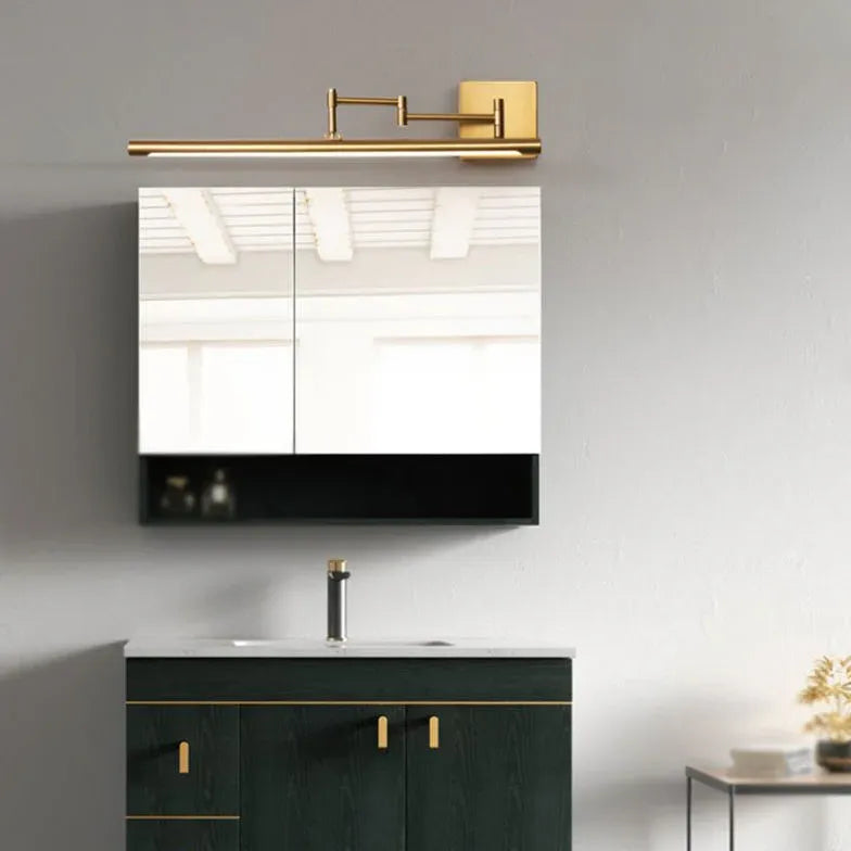 Extendable Gold LED Bathroom Mirror Lights - Adjustable Vanity Lighting for Makeup, Shaving & Grooming - Perfect for Modern Bathrooms & Dressing Rooms